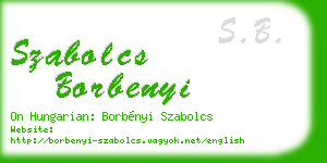 szabolcs borbenyi business card