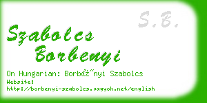 szabolcs borbenyi business card